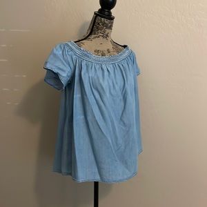 Chambray off the shoulder top